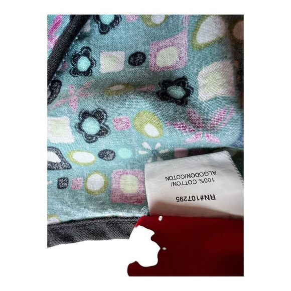 Dickies V Neck Cotton Scrub Top Pockets Womens XS Mulicolor Dots Flowers Nursing - Picture 9 of 14